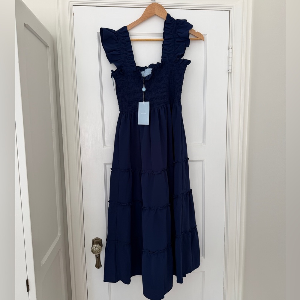 Hill House The Ellie Nap Dress in Navy Crepe NWT